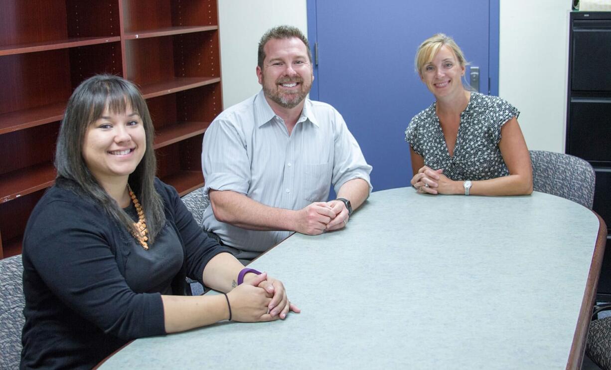 Woodland: The new leadership team at Woodland Primary School and Woodland Intermediate School, from left, Lynnell Tsugawa-Murray, supporting associate administrator, Steve Carney, principal, and Malinda Huddleston, supporting associate administrator.