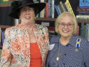 Hudson's Bay: Daughters of the American Revolution Washington State Regent Carol Jean Gaffney, left, and Anita Daniels, Fort Vancouver chapter regent, at the local chapter's third annual tea event on Aug.