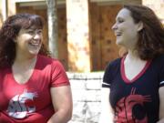 Ariane Kunze/The Columbian
Longtime friends Christina Hamilton, left, and Breanna Shores went back to school in adulthood. On Saturday, the women will graduate from Washington State University and will deliver the WSU Vancouver commencement address together.