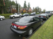 Cars line the streets in the Regency Park subdivision near Union High School.