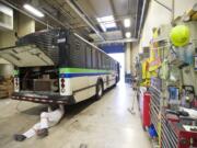 Photos by Steven Lane/The Columbian
A planned bus rapid transit system in Vancouver will also mean a major overhaul of C-Tran's maintenance facilities. When the facility opened in the early 1980s, it was built for a fleet of about 100 vehicles. That number is now approaching 200.