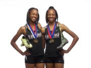 All-Region girls track athletes of the year, Jai'lyn, left, and Dai'lyn Merriweather of Union.