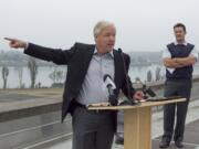 Developer Barry Cain on Thursday discusses a $1.3 billion waterfront development, predicting it will be &quot;the place where everyone in Clark County will go,&quot; during an event on the roof of Vancouver City Hall.