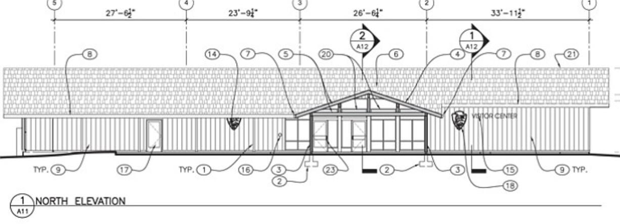 National Park Service
A drawing of the profile of the future Fort Vancouver National Historic Site Visitor Center.