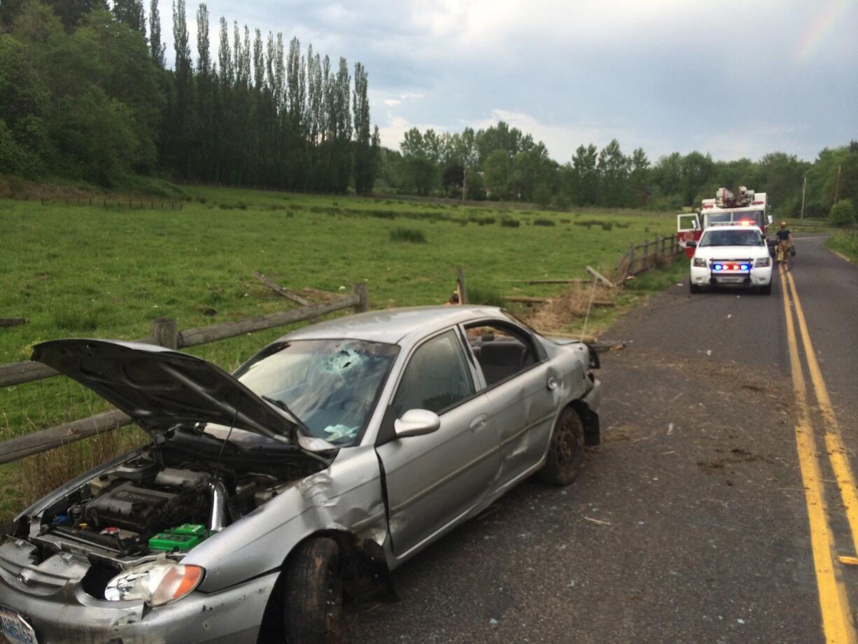 Two people were critically injured Wednesday in a single-vehicle crash at Northeast 156th Street and 102nd Avenue.