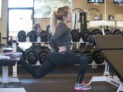 Maria Sloniker works out Tuesday at Lake Shore Athletic Club in Vancouver.