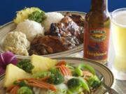 Char-grilled teriyaki chicken and the yakisoba noodles with vegetables are served June 23 at Patrick's Hawaiian Cafe in Vancouver.