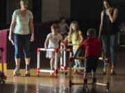 Children from Sacajawea Elementary School hit the rink Friday at Golden Skate in Vancouver.