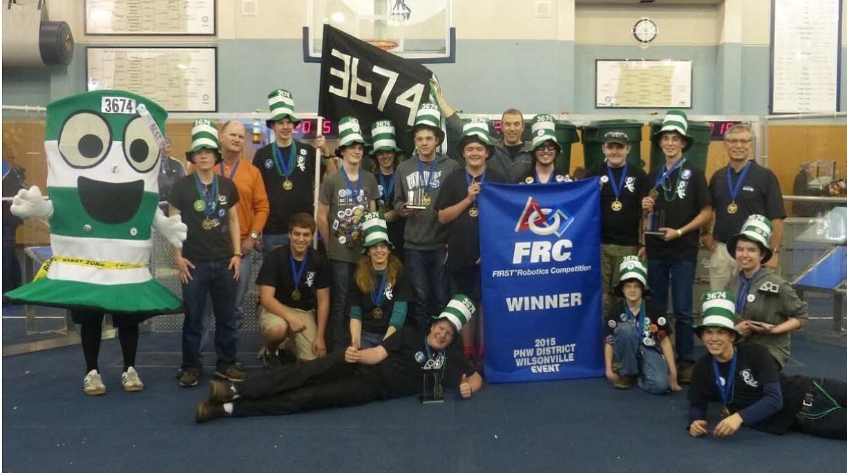 Battle Ground: The CAM Academy CloverBots were part of the winning alliance at the Wilsonville FIRST Robotics District Competition.