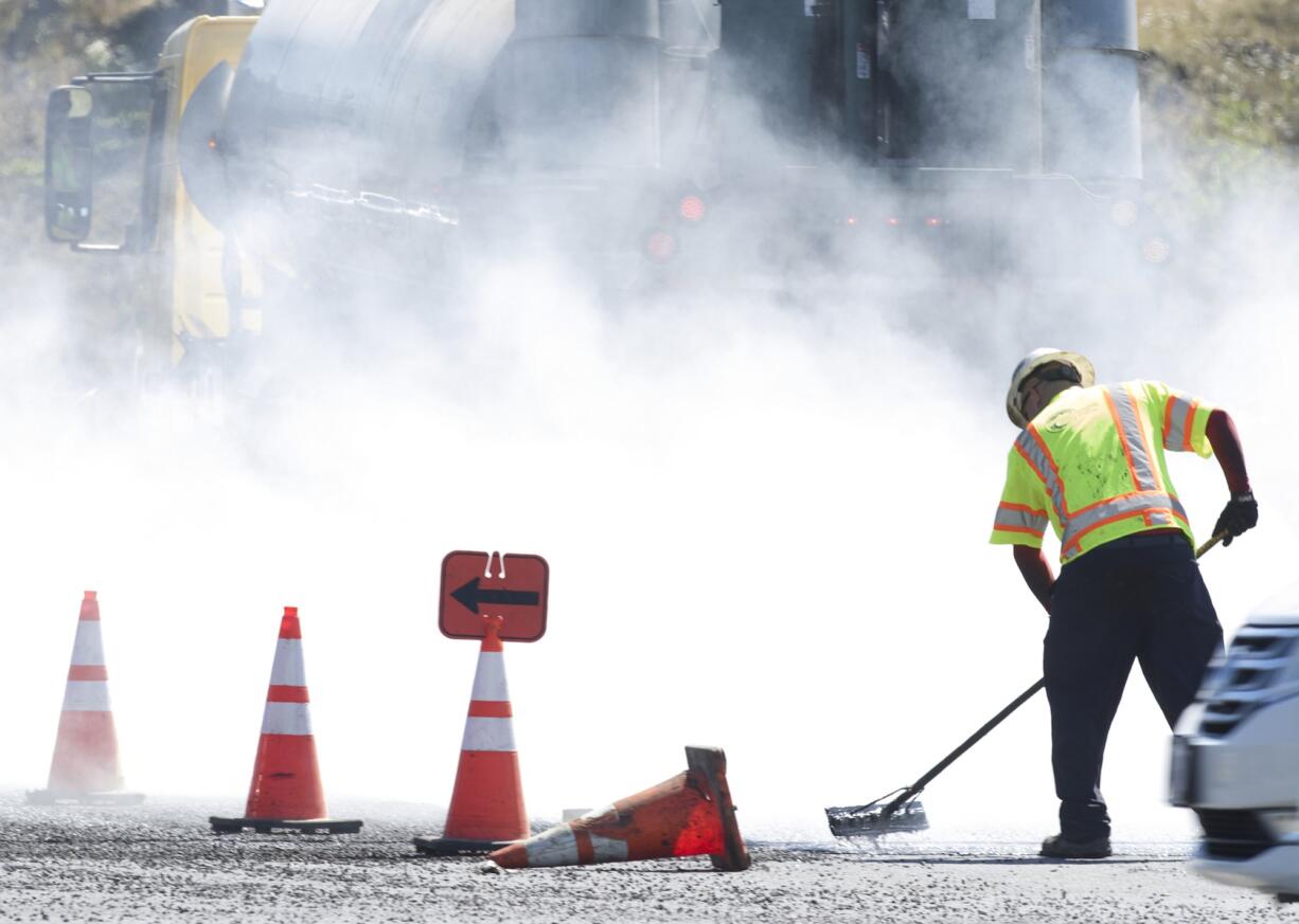 A crew from Intermountain Slurry Seal, Inc.