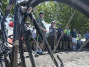 Spokes and spandex were well represented as the Port of Vancouver on Tuesday opened a new half-mile segment of pedestrian path between downtown Vancouver and its office on Lower River Road.