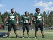 Evergreen's J.R. Mataia (75) will be a needed leader on both sides of the line.