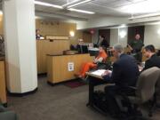 Eric Leroy Tyler, 29, of La Center appears Friday in Clark County Superior Court on suspicion of first-degree escape.