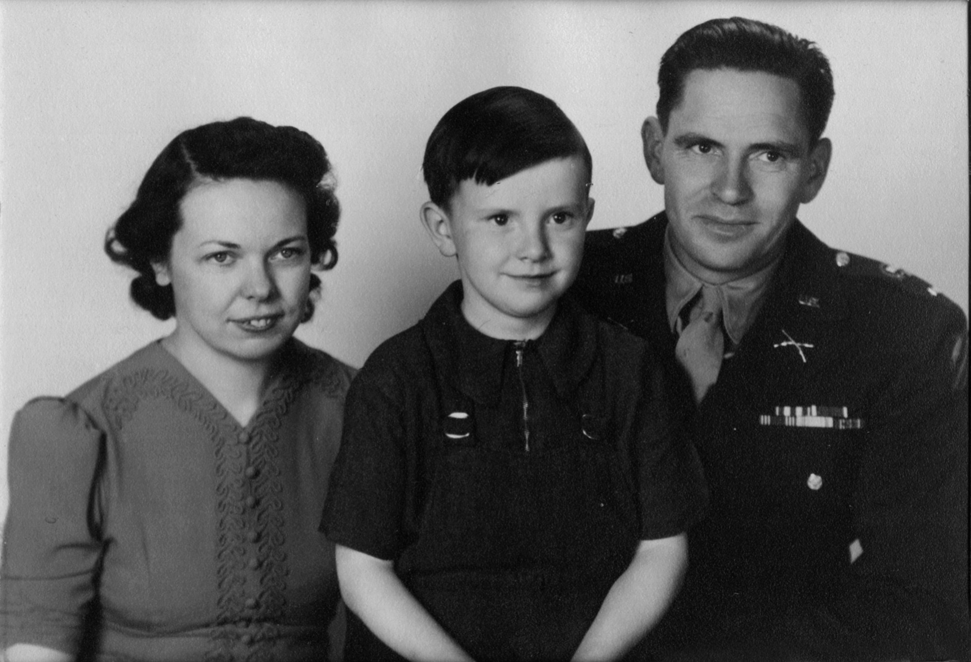 Dorothy and James Ellis with their son, Richard, in the late 1940s, between wars.