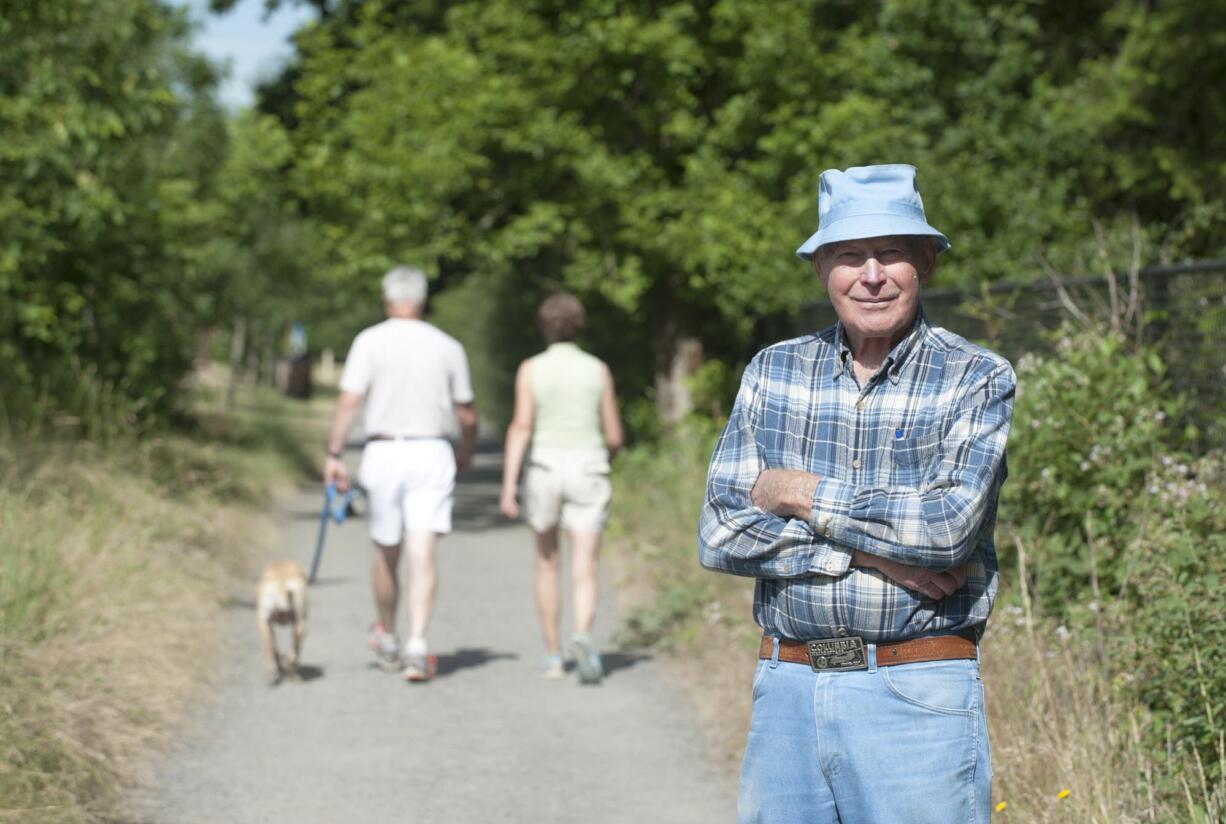 Don Larson estimates that he has walked about 18.000 miles on the Lacamas Heritage Trail.