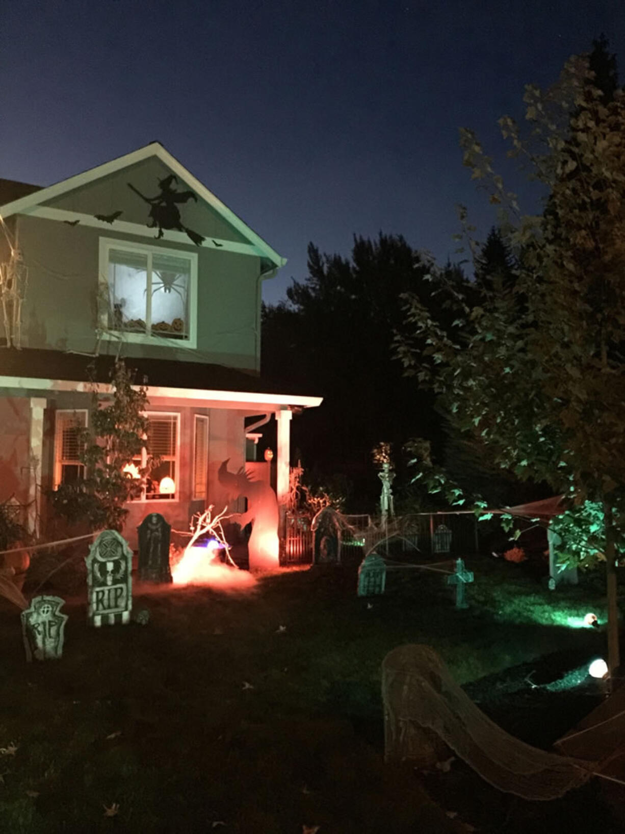 Northwest: Jim Mains' home is decorated in preparation for trick-or-treaters.