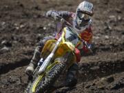 Ryan Dungey comes out of a corner in the first 450 Motocross during the Washougal MX Nationals at Washougal MX Park on Saturday.