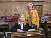 Kastine Cook, left, with Washington Rep.