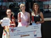 Hudson's Bay: The top three performers at Independence Day at Fort Vancouver's Sing Fourth Teen Vocal Competition, from left, Hannah Wilson, Tirza Meuljic and Mia Josberger.