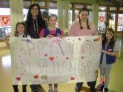 Central Park: Camp Fire girls, from left, Adeline Johnston, Meena Mortazavi, Annika Derhalli, Leslie Wright and Alexa Rosenquist sweetened up Valentine's Day for hospitalized veterans.