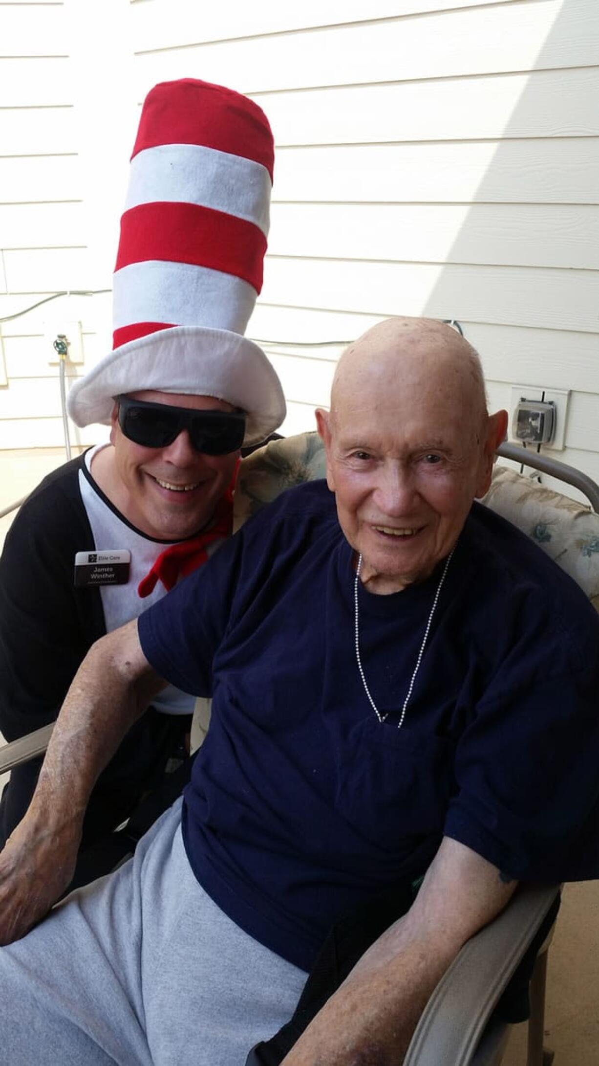 East Vancouver: Elite Care Activities Coordinator James Winther, left, and Ed Roy, resident, at Elite Care's first There's Always HOPE Carnival, which raised $550 for HOPE, a Vancouver-based dementia support group.