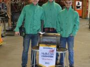 Battle Ground: Battle Ground High School welding team members Wyatt MacAdam, from left, Jack Fidura and Cody Halme after winning the Washington state title.