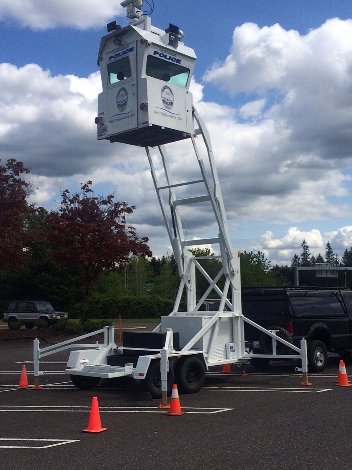 Central Vancouver: The Vancouver Police Department's observation tower, Skywatch, received a new paint job recently, it's first since the department acquired it in 2008.