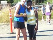 Liana Gulzow and her Hood-to-Coast pal Noella from Uganda.