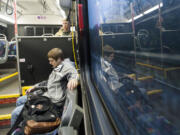 Student James West rides C-Tran's No. 47 bus to Yacolt earlier this month. The route is one of the least-used in C-Tran's system, with slightly more than 6,000 boardings in 2014.