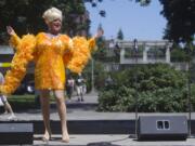 Vanessa Vail Peters Lake performs at the 20th annual pride celebration at Esther Short Park in Vancouver on Saturday afternoon.