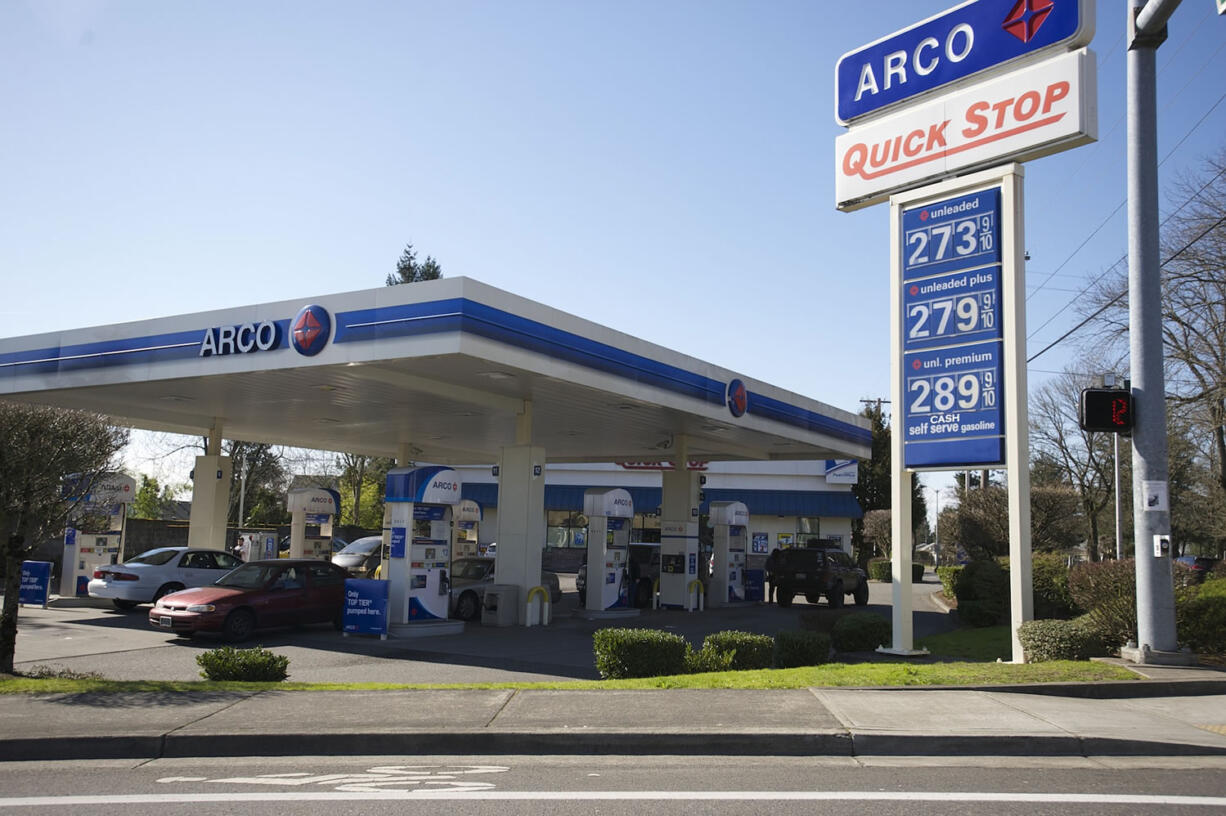 Motorists at this Arco gas station at Mill Plain and Grand boulevards and others in Vancouver are paying far more for gasoline this week.