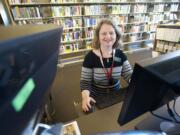 Kathryn Kohl works Thursday at the Vancouver Community Library in downtown Vancouver.