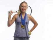 Sammi Hampton is our All-Region girls tennis player of the year after winning her fourth state title.