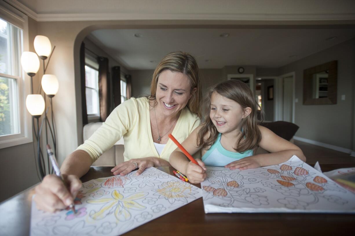 Candace Hart, a nurse at Legacy Salmon Creek Medical Center, finally has time to color with her daughter, Grace, 6.