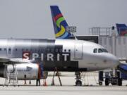 Associated Press files
Spirit, a low-fare, high-fees carrier with a clientele of mostly leisure travelers, had by far the worst on-time performance in June among 14 airlines tracked in a government report released Tuesday.