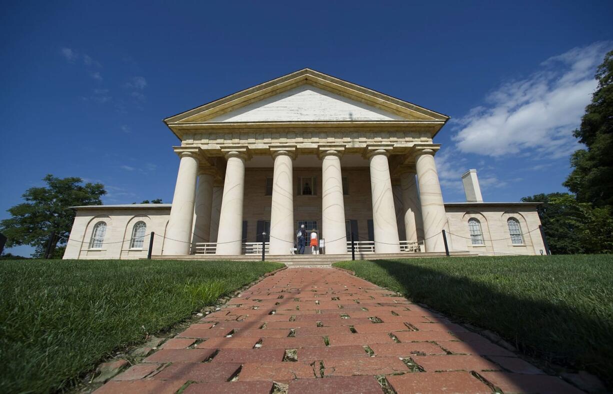 The historic Arlington House mansion at Arlington National Cemetery in Arlington, Va., was originally built as a monument to George Washington.