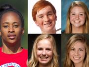 Athlete of the week Dai'lyn Merriweather of Union track, along with nominees Brian Humphreys of Camas golf, Faith Udy of Woodland golf, Sammi Hampton of Skyview tennis and Bridget Guiney of Prairie softball