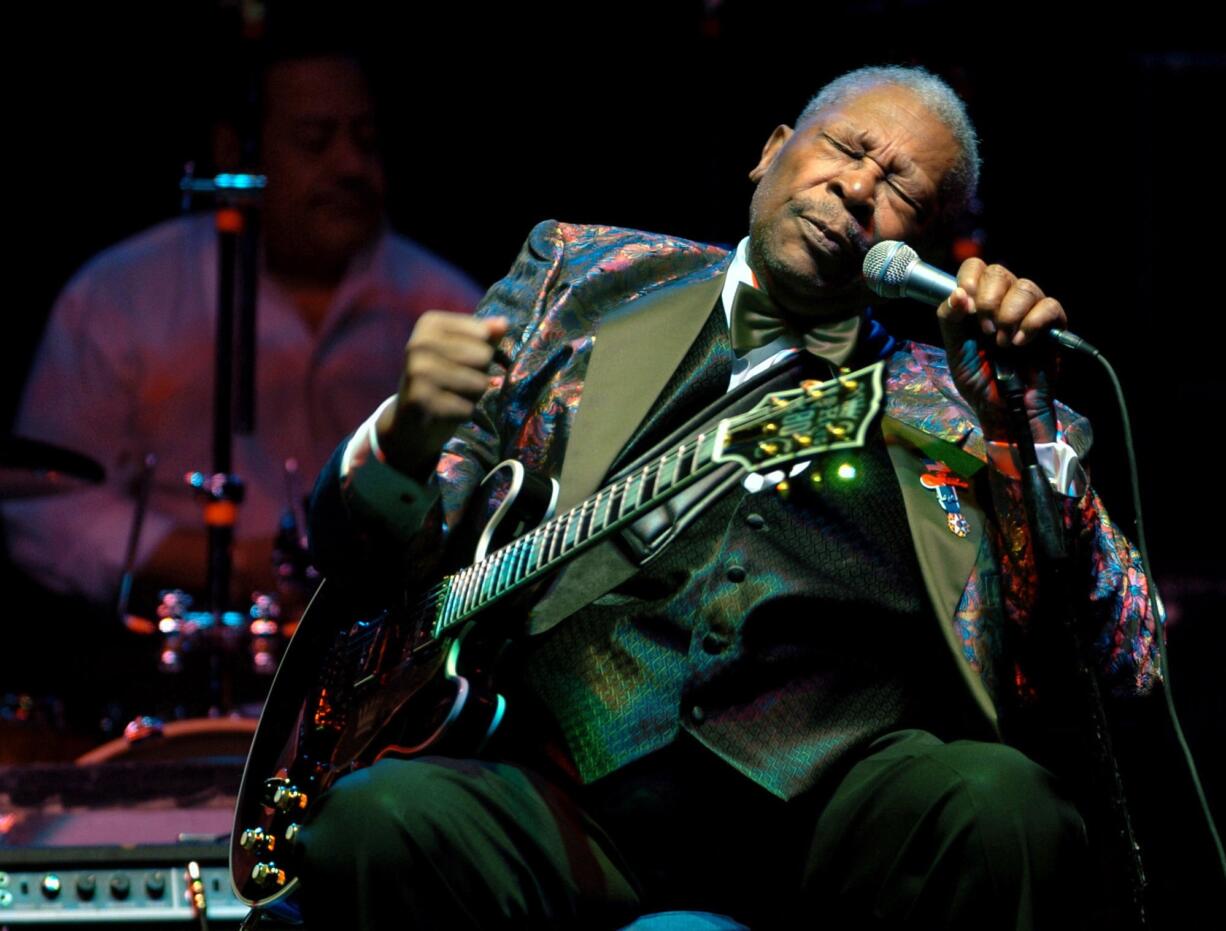 Associated Press files
B.B. King performs in 2007 in Salisbury, Md. King, whose scorching guitar licks and heartfelt vocals made him the idol of generations of musicians and fans while earning him the nickname King of the Blues, died May 14 at 89.