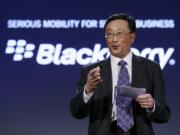 BlackBerry CEO John Chen speaks during the BlackBerry Enterprise Portfolio Launch event Thursday in San Francisco.