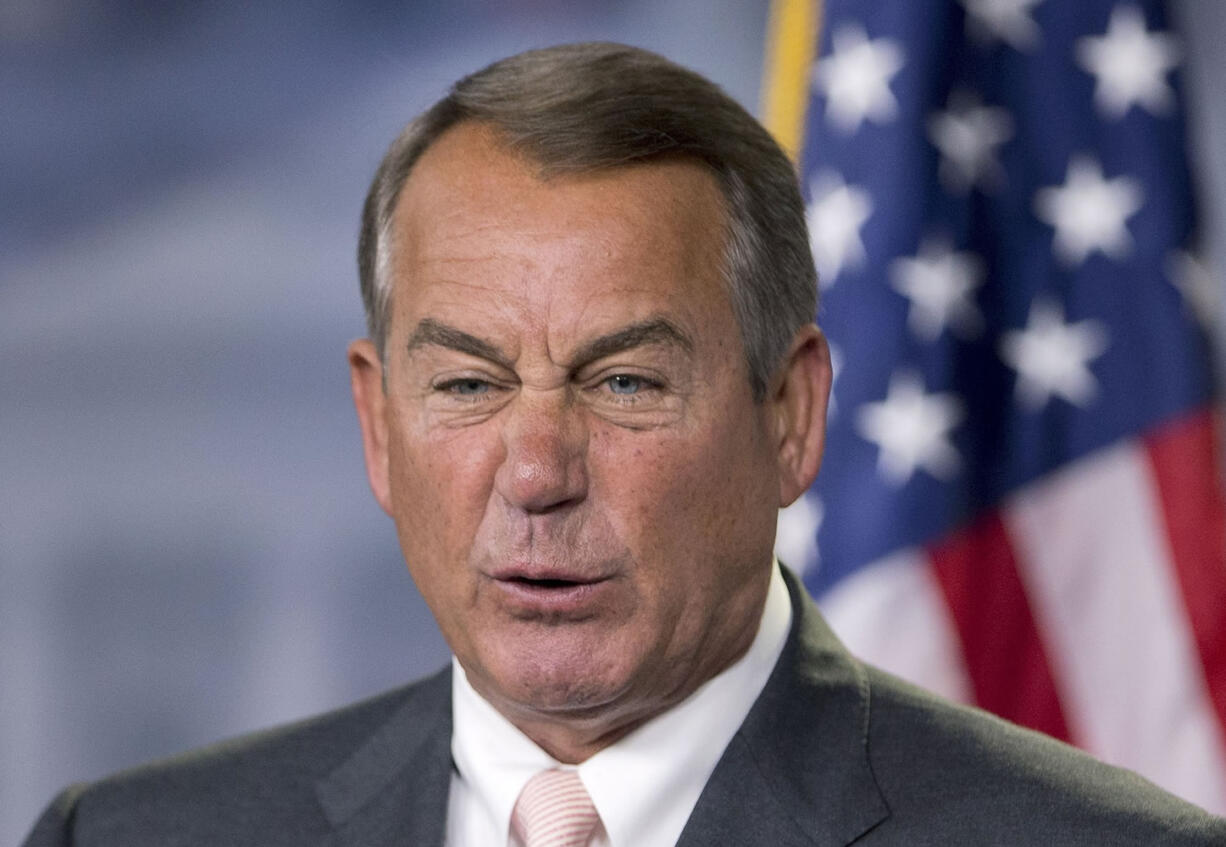 House Speaker John Boehner, R-Ohio, speaks about President Barack Obama on Capitol Hill in Washington on  Thursday during a news conference.