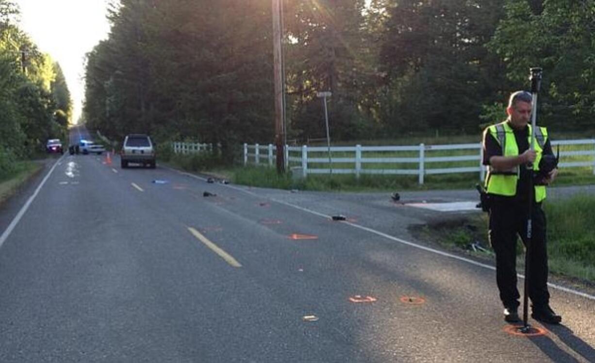 Two men on bicycles were critically injured Wednesday when a vehicle struck them on Northeast 299th Street in the Battle Ground area.