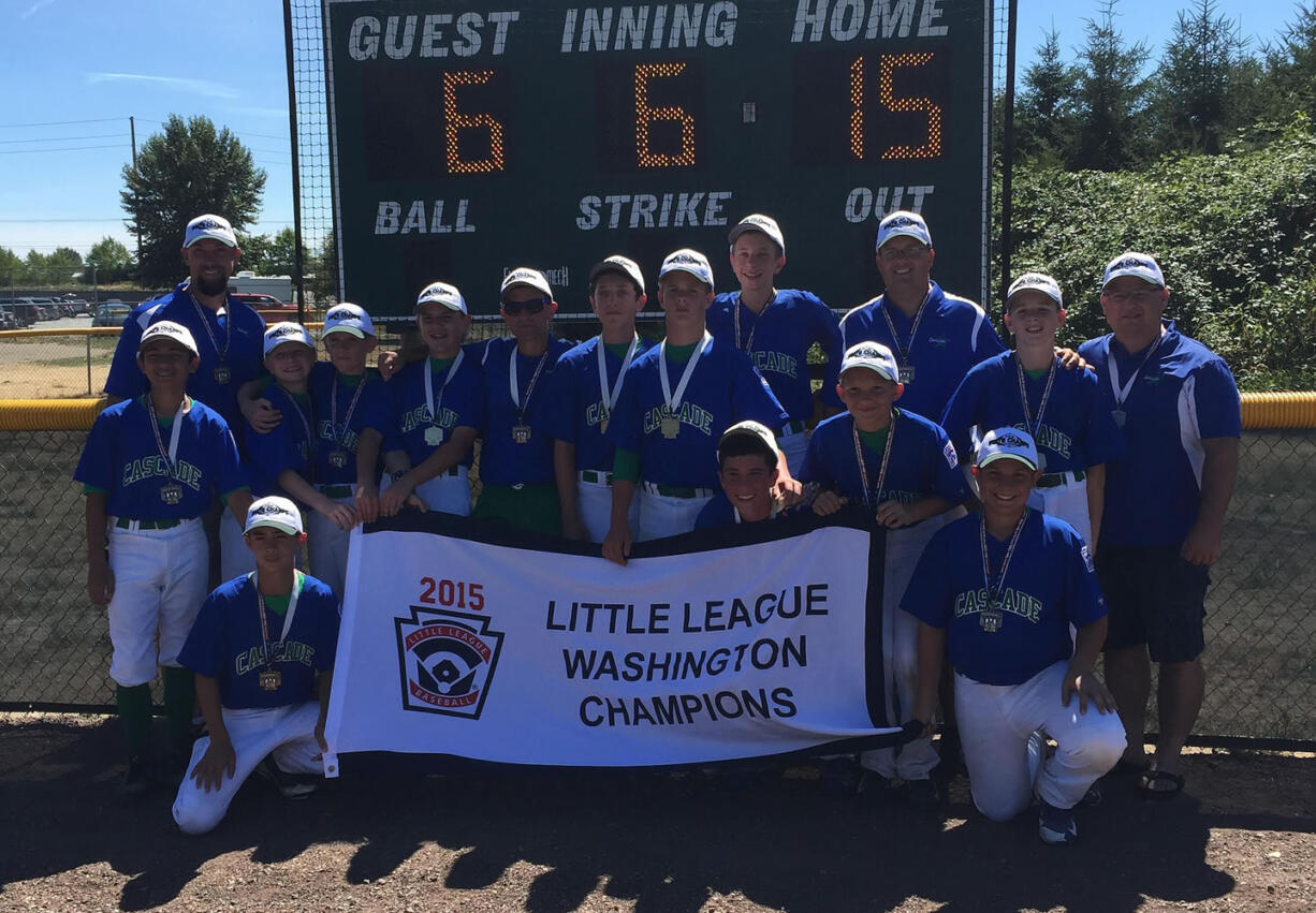 Washington state Little League major baseball champion Cascade Little League all-stars.