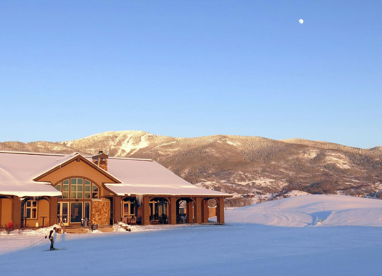 A skier enjoys the trails at the Nordic Center at the Haymaker Golf Course in Steamboat Springs, Colo.