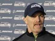 Seattle Seahawks defensive coordinator Dan Quinn was officially hired Monday as the new head coach of the Atlanta Falcons. (AP Photo/Ted S.