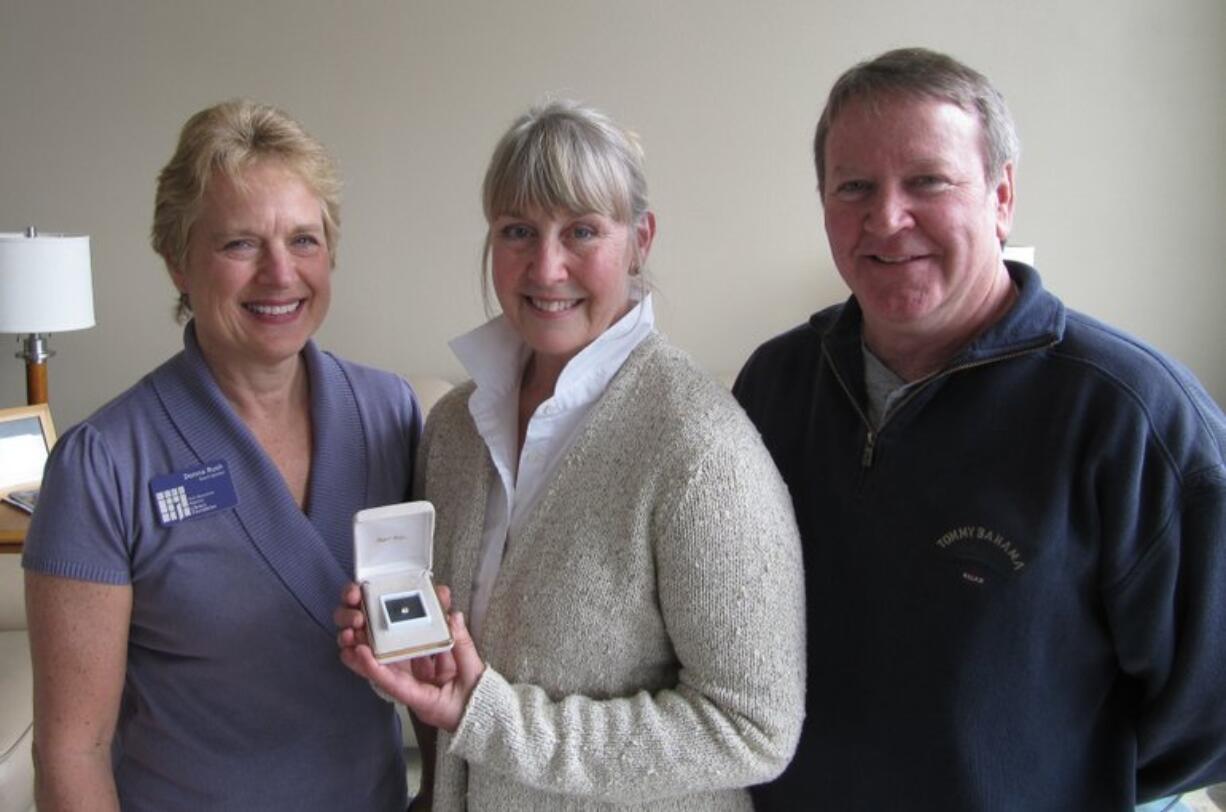 Monica and Brad Wilkins of Carson, Wash. won a diamond in the Fort Vancouver Regional Library Foundation's Fabulous Diamond Raffle.