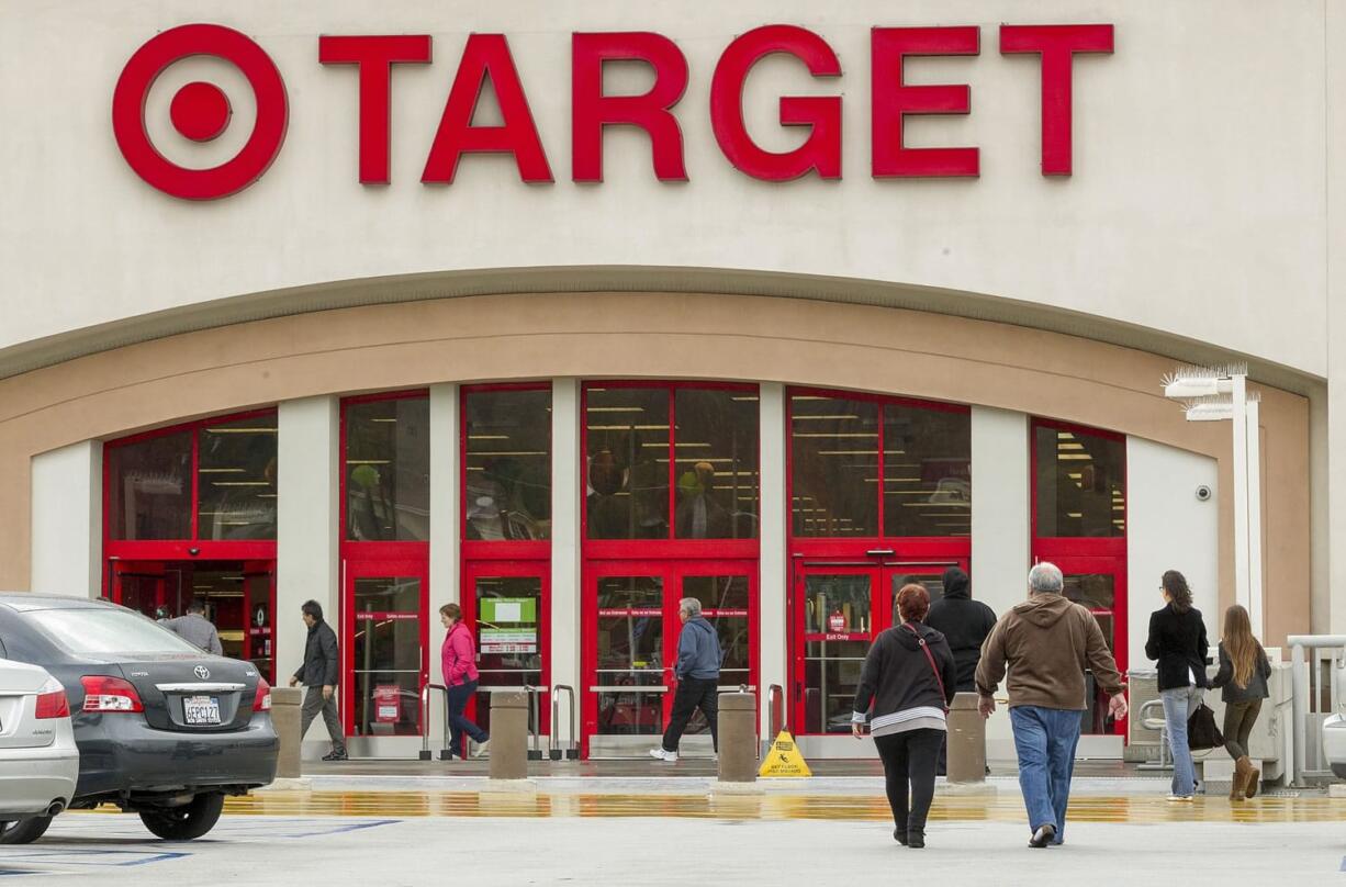 Shoppers arrive at a Target store in Los Angeles