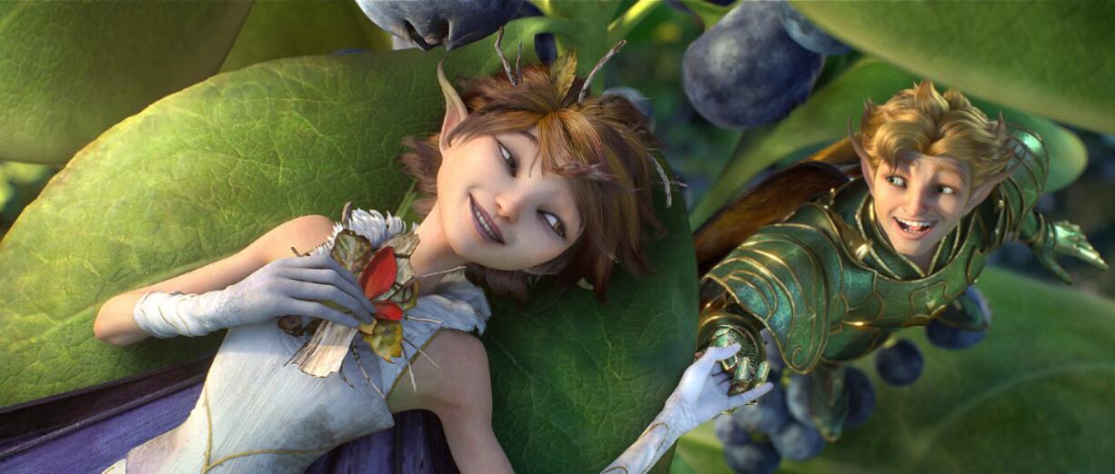 Marianne (voice of Evan Rachel Wood) is serenaded by Roland (voice of Sam Palladio) in &quot;Strange Magic.&quot;