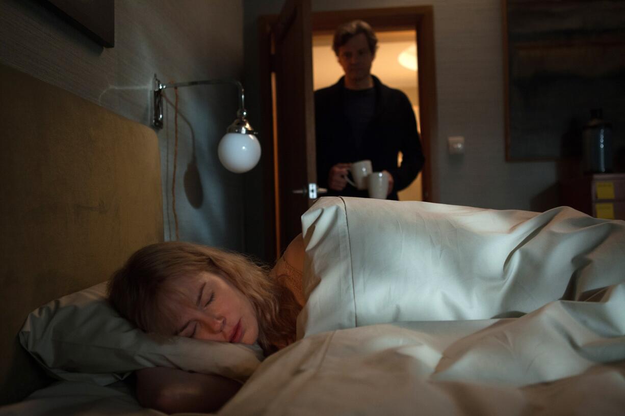 This image released by Clarius Entertainment shows Nicole Kidman and Colin Firth in a scene from &quot;Before I Go To Sleep.&quot; (AP Photo/Clarius Entertainment, Laurie Sparham)