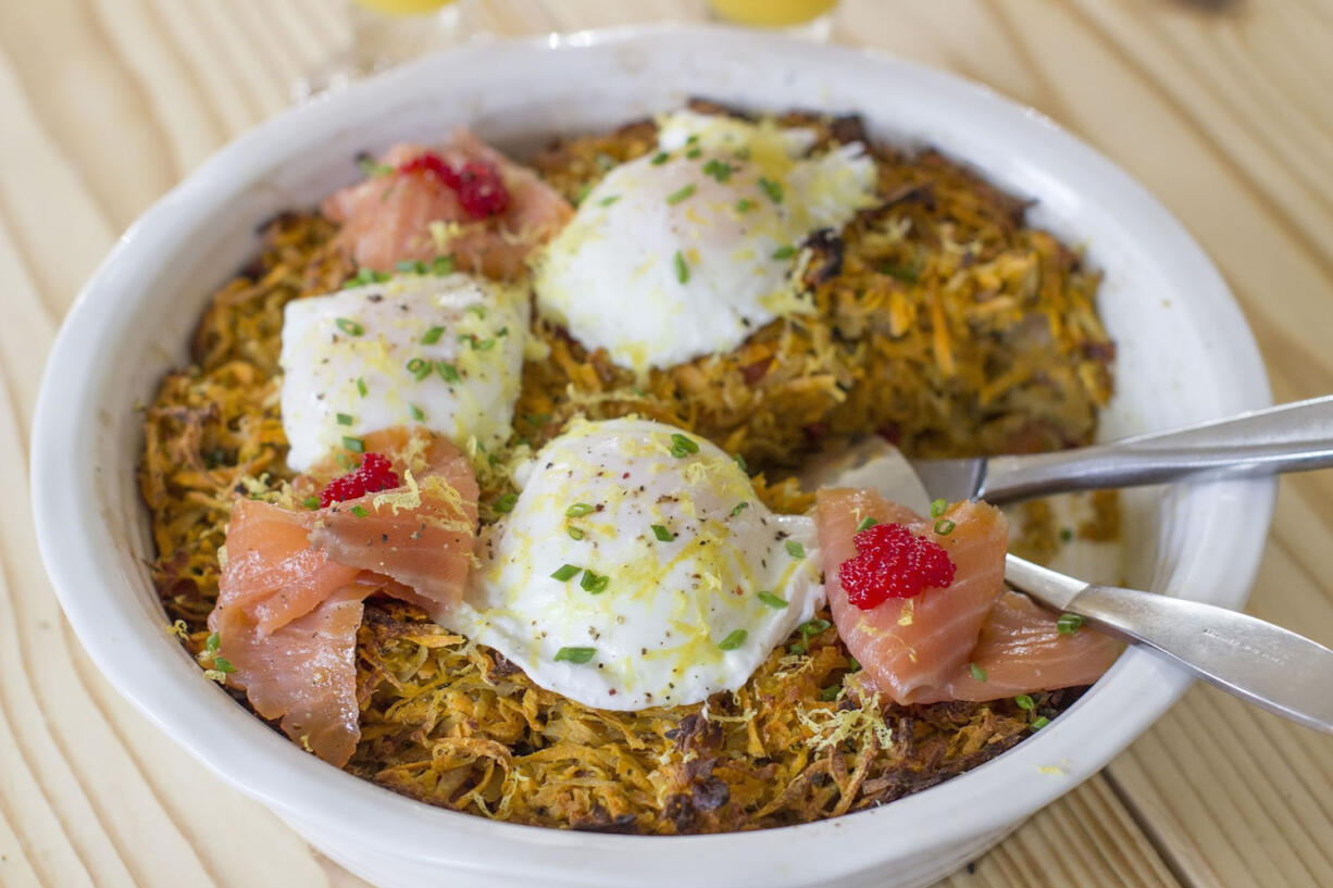 Sweet Potato And Salmon Hash Bake