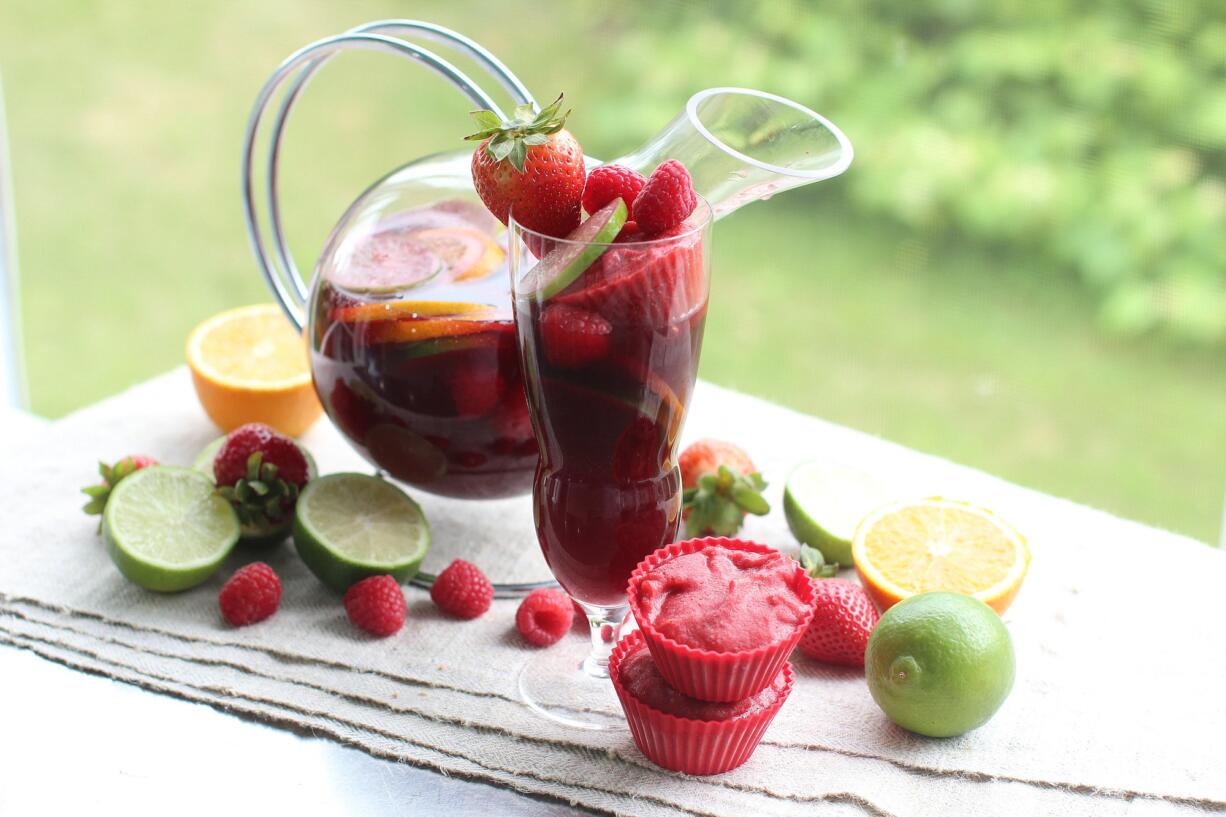 Peach And Raspberry Sangria With Cava